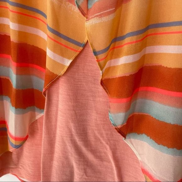 Anthropologie Meadow Rue Orange Striped Open Back Tank Size XS - Picture 6 of 9
